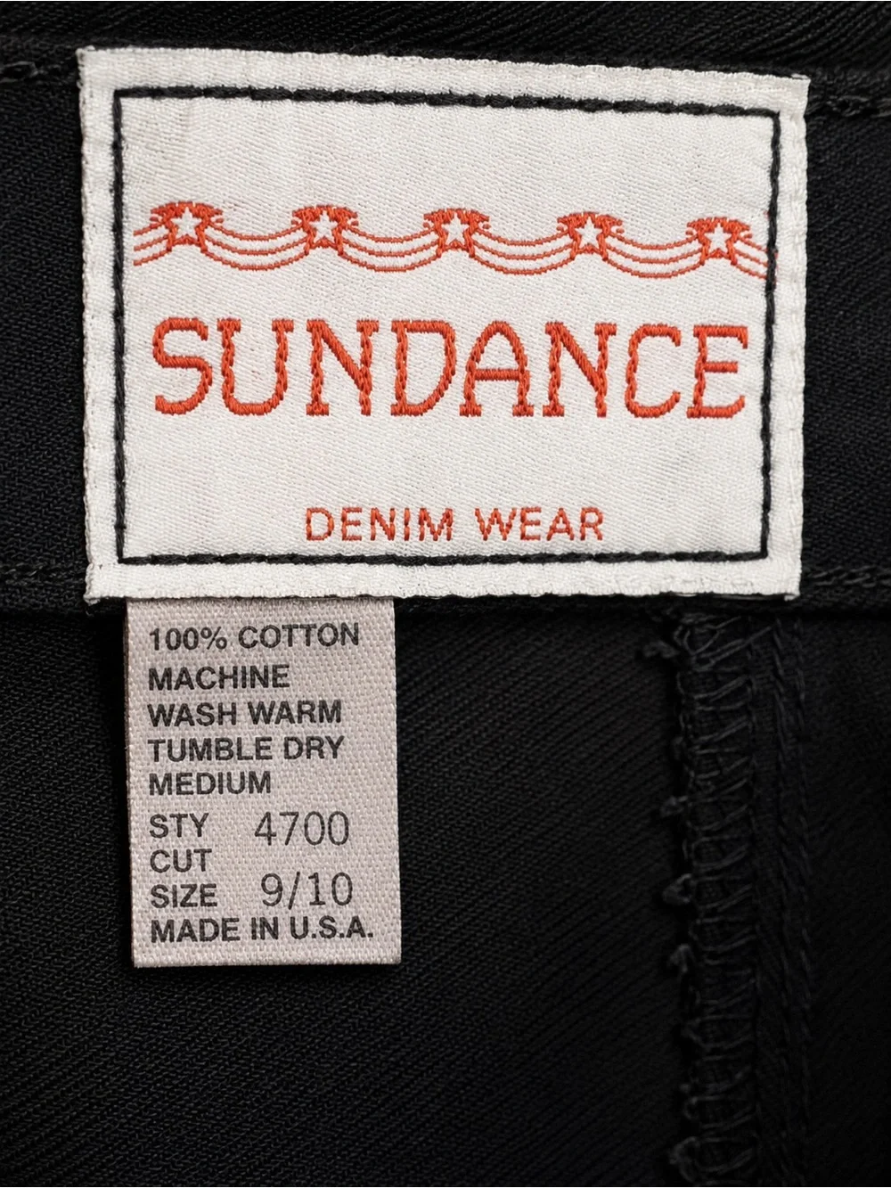 Vintage Sundance Black Southwestern Embroidered Midi Skirt XS/S Made in USA Boho